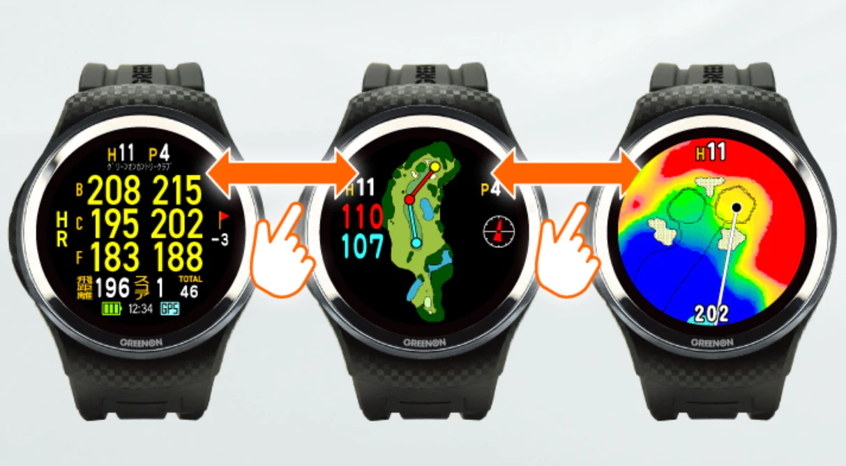 ゴルフウォッチタッチパネル